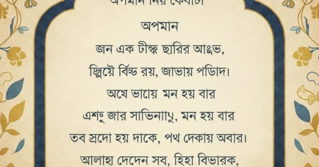 অপমান নিয়ে কবিতা 