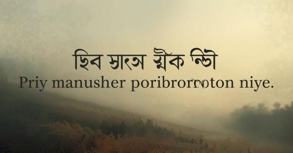 প্রিয় মানুষের পরিবর্তন নিয়ে