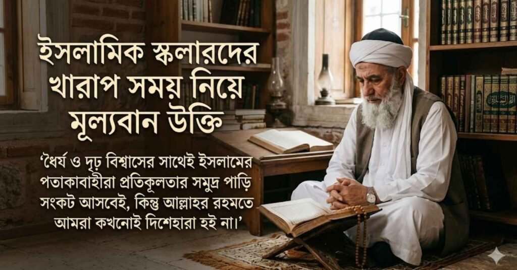 ইসলামিক স্কলারদের খারাপ সময় নিয়ে মূল্যবান উক্তি