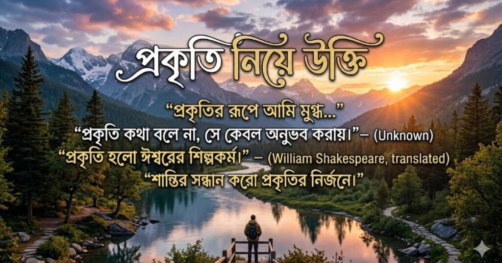 প্রকৃতি নিয়ে উক্তি (Nature Quotes in Bangla)