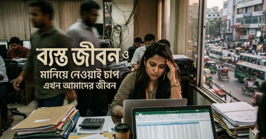 ব্যস্ত জীবন ও কাজের চাপ নিয়ে ক্যাপশন