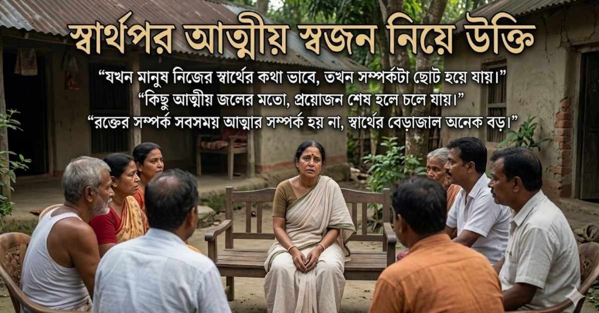 স্বার্থপর আত্মীয় স্বজন নিয়ে উক্তি