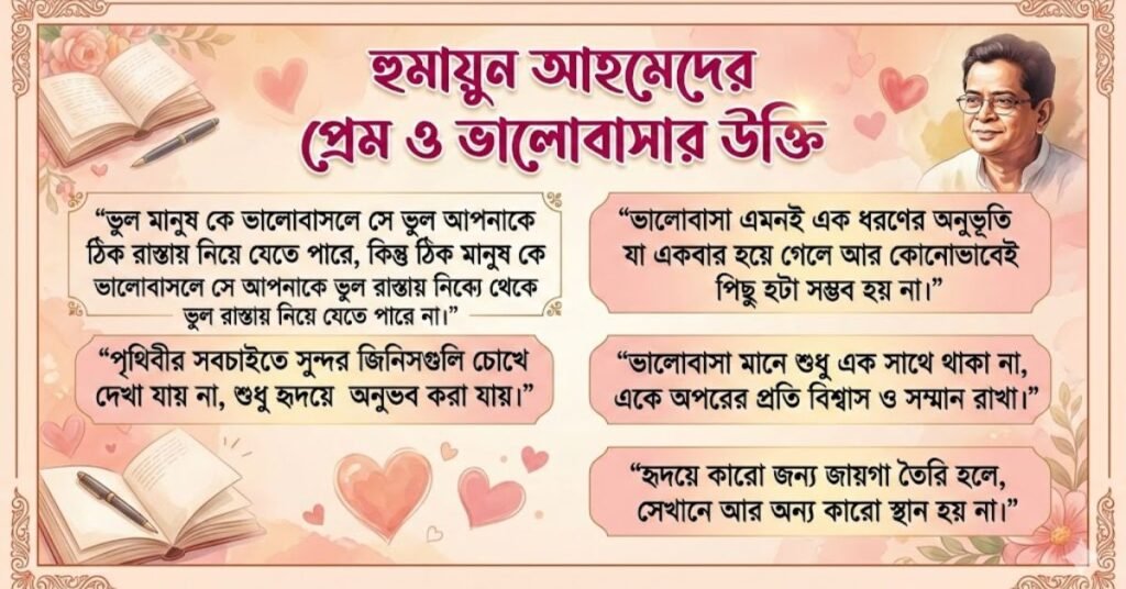 হুমায়ুন আহমেদের প্রেম ও ভালোবাসার উক্তি